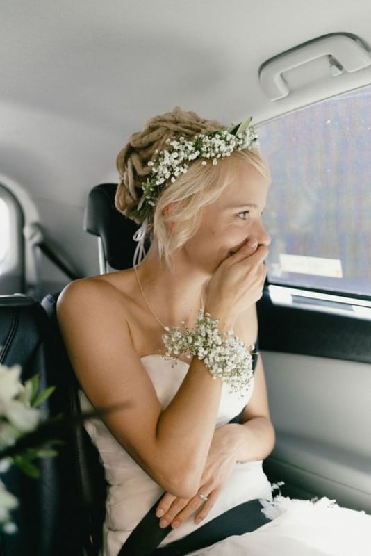 31 noiva com coroa de flores de mosquitinho Pinterest