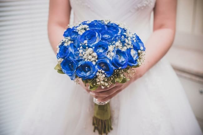 50 buque de noiva com flores azuis Casamentos