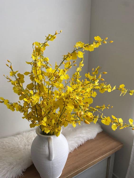 10 arranjo simples de orquidea artificial amarela Pinterest