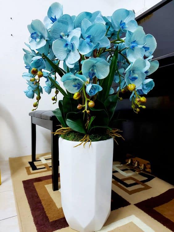 28 arranjo grande de orquidea artificial azul Pinterest