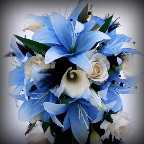 32 buque com flores de lirio azul Pinterest