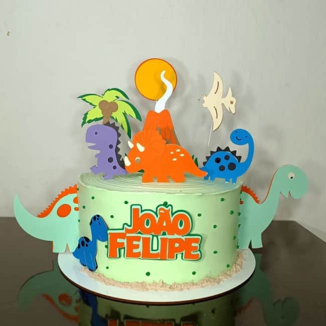 52 bolo decorado dinossauros @cozinhadafran