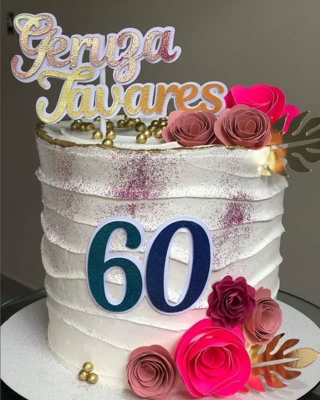60 bolo para aniversario 60 anos @deliciasdebolo7913
