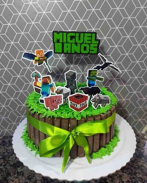 bolo masculino infantil minecraft