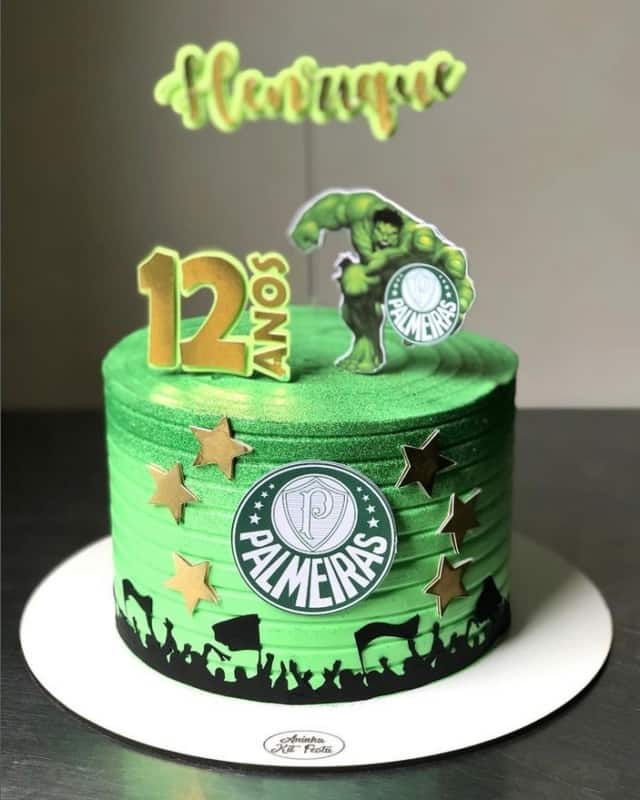 62 bolo de aniversario verde Palmeiras @aninha kitfesta