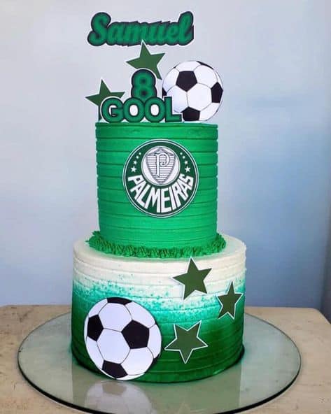 bolo de futebol infantil Palmeiras