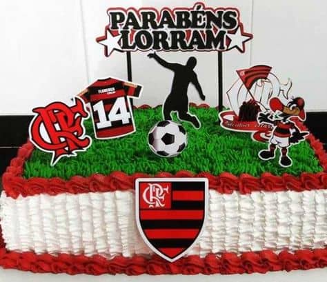 bolo de futebol quadrado Flamengo