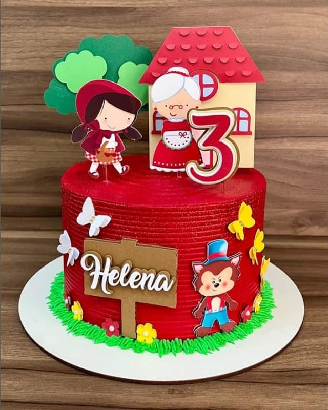 Bolo chapeuzinho vermelho 100% comestivel #cake #fy #pastaamericana #c