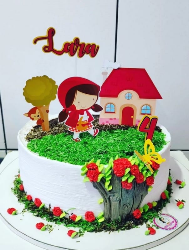 Bolo chapeuzinho vermelho 100% comestivel #cake #fy #pastaamericana #c