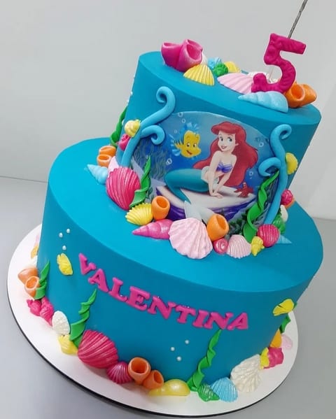 50 bolo Ariel Disney 2 andares @rosesilveira cakedesigner
