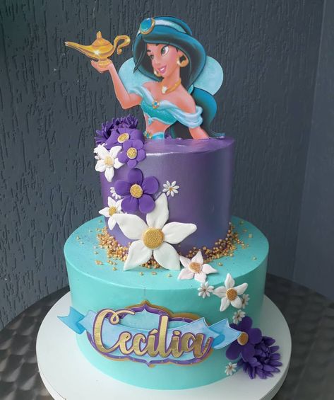 Inspirações de bolo jasmyn mais de 90 idéias para você em 2023  Bolo festa  infantil, Bolo da princesa jasmine, Festa de aniversário da princesa