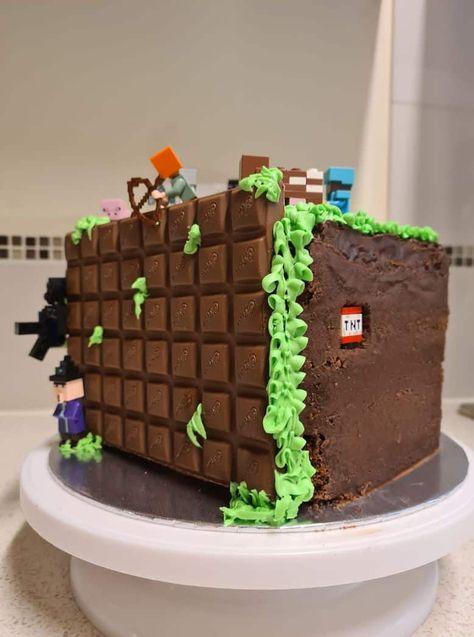 bolo Minecraft chocolate 1