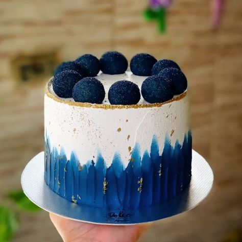 bolo azul masculino simples ideias 1