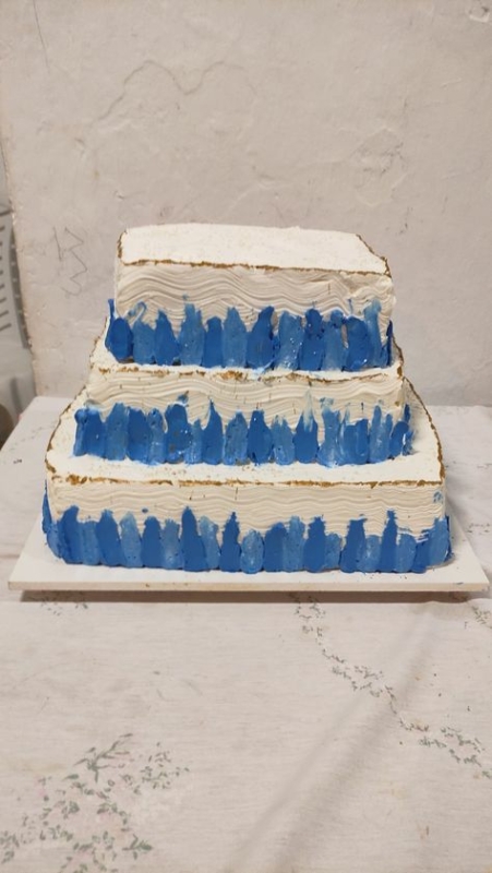lindo bolo branco e azul