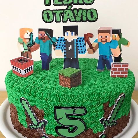 lindo bolo do Minecraft