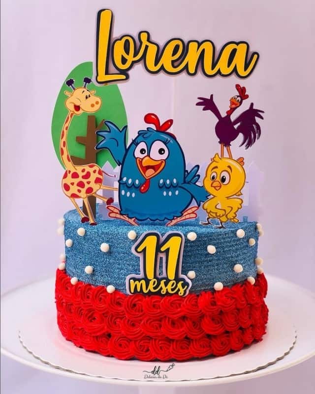 12 bolo com glitter Galinha Pintadinha @deliciadade