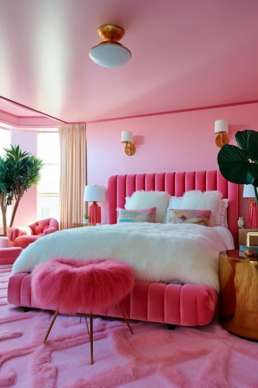 14 quarto Barbiecore com parede rosa Pinterest