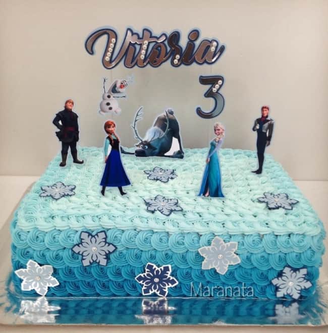 16 bolo simples e azul Frozen @confeitaria maranata