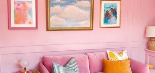 2 sala decorada com sofá rosa Barbiecore Pinterest