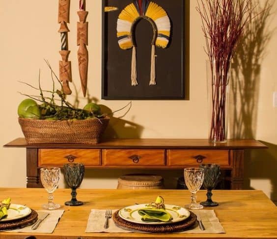 21 decoração indígena na sala de jantar Pinterest