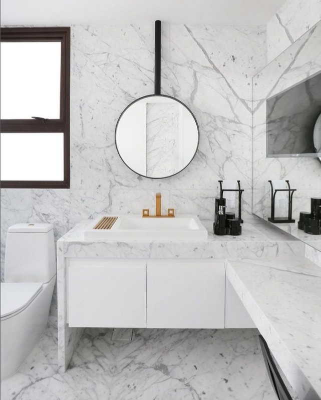 22 banheiro com mármore calacatta @karquitetura