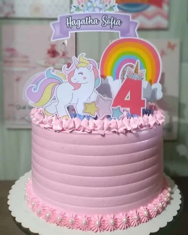 23 bolo rosa claro unicórnio @marli cakes