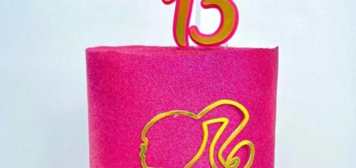 35 bolo pink com glitter Barbie @leadocesabor