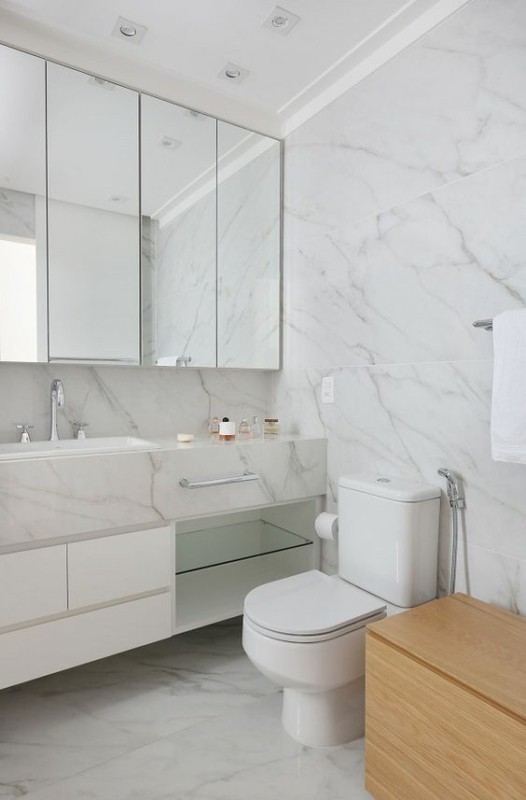 36 banheiro com mármore branco Pinterest