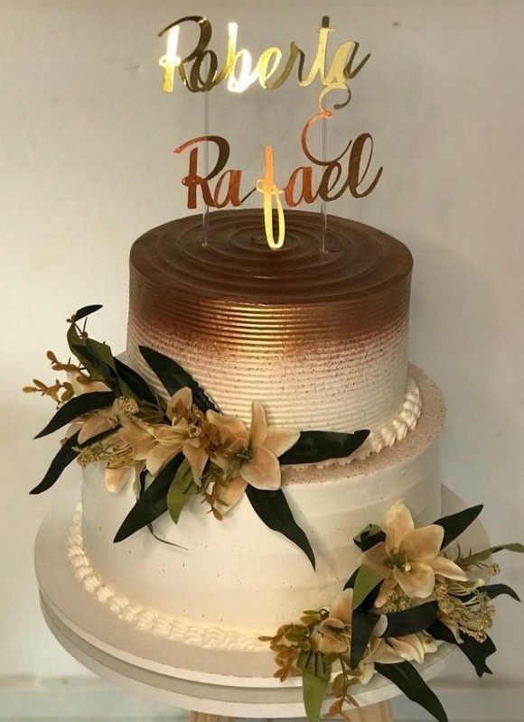 41 bolo de casamento rose gold @deliciasdare doceria