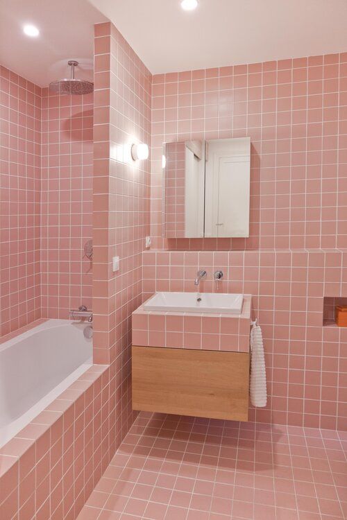 42 banheiro com revestimento rosa Barbiecore Pinterest