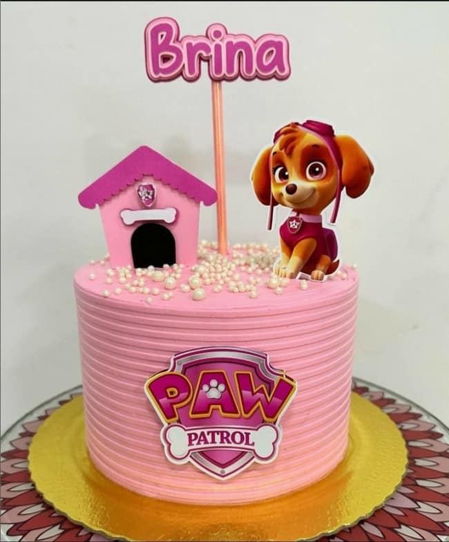 43 bolo rosa Skye Patrulha Canina @criartymimos