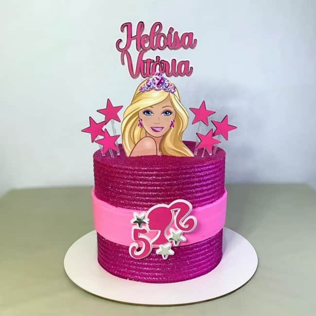 Bolo Rosa com Glitter, Glow Cake