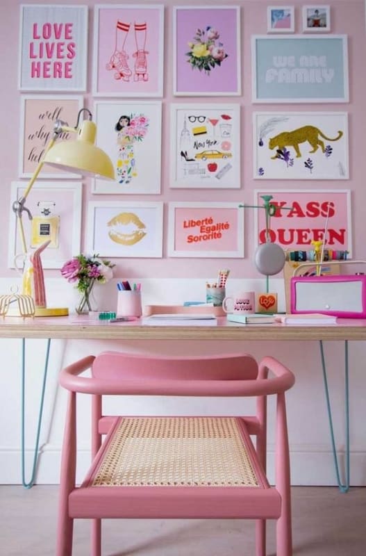 49 decoração home office Barbiecore Pinterest