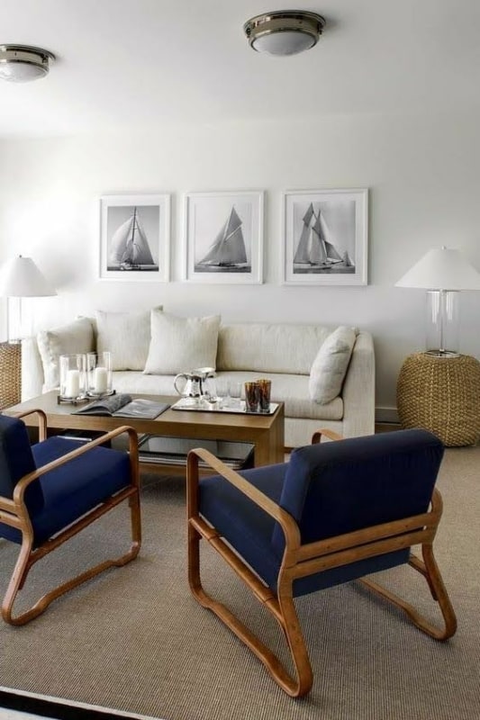 5 sala de estar com decoração náutica Pinterest