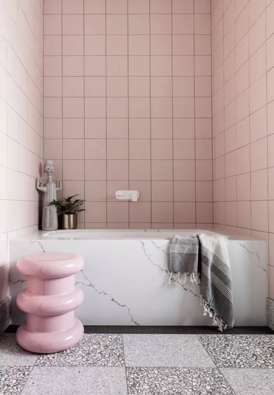 50 banheiro rosa art déco Casa Vogue