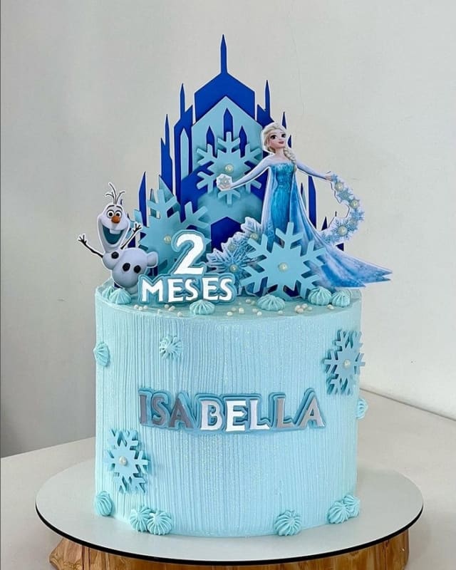 6 bolo azul Frozen @vemedoce