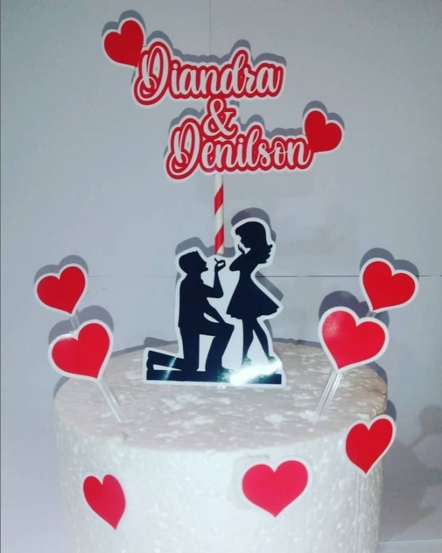 60 topo de bolo personalizado noivado @nafyartes festa