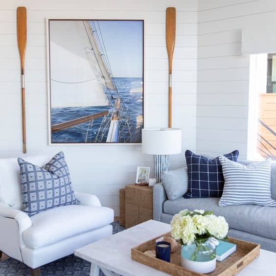 7 sala de estar com estilo náutico Pinterest