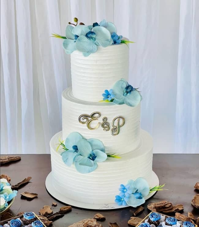 8 bolo de casamento com orquídeas artificiais @jhon cakess