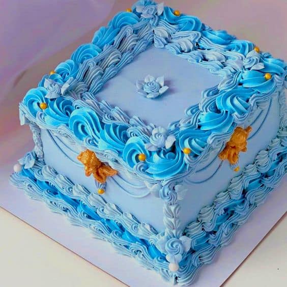 bolo azul feminino