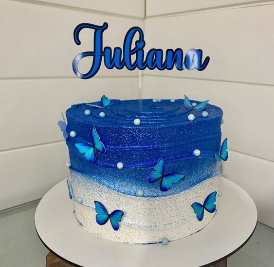 bolo azul feminino
