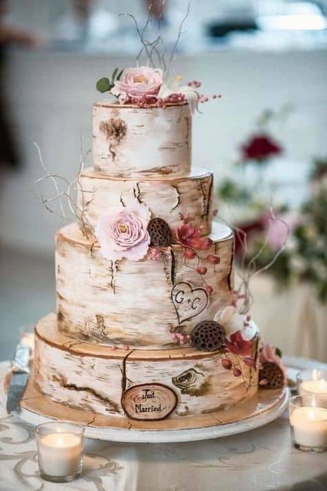 bolo de casamento rústico grande