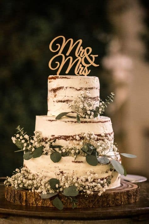 ideias de bolo de casamento rústico