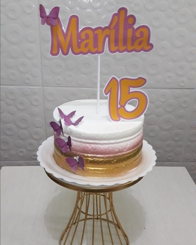 11 bolo simples 15 anos @vaniabolos decorados