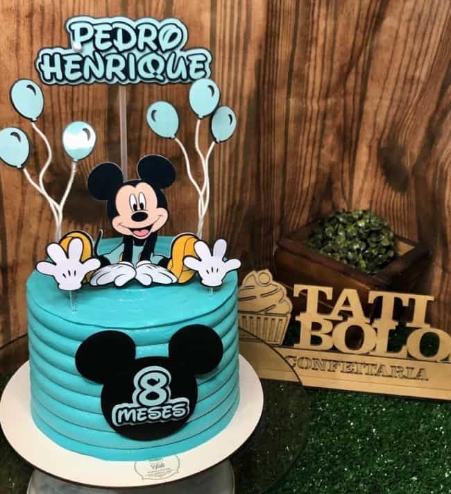 15 bolo azul Mickey @tatii cakess