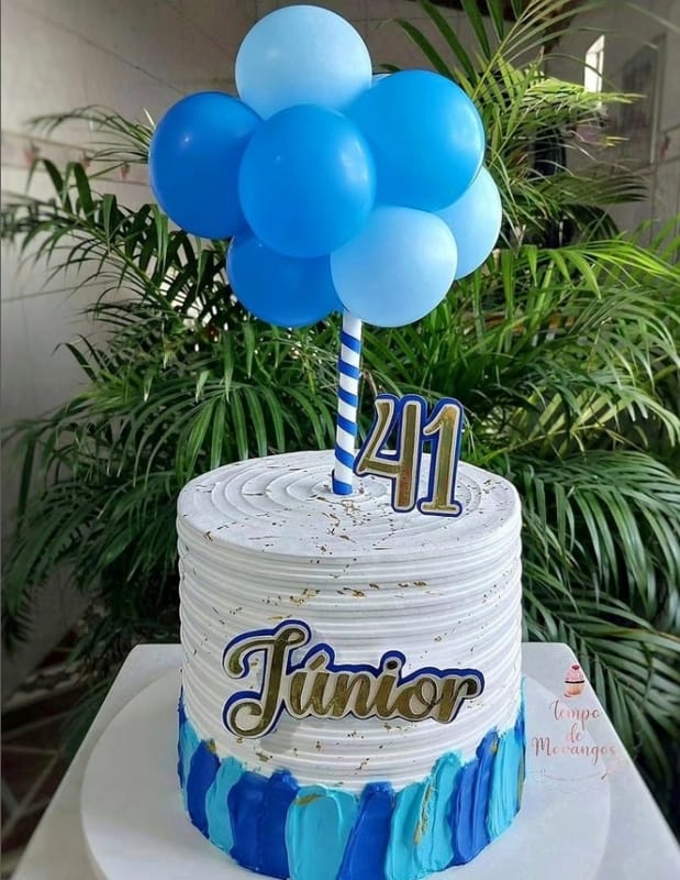 16 balloon cake masculino simples @tempodemorangos