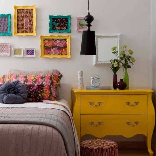 19 quarto com decoração colorida e retrô Pinterest