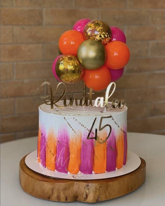 2 balloon cake feminino e colorido @ch bolosedoces