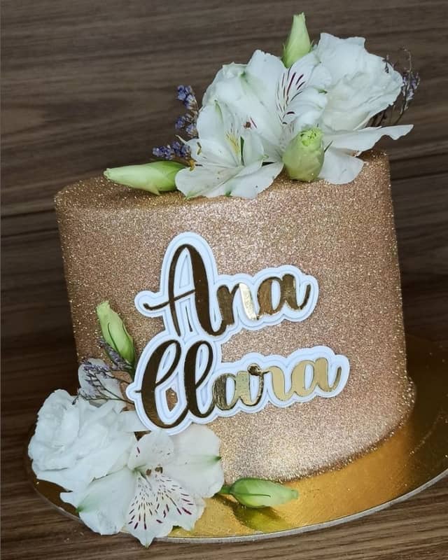 21 glow cake com flores 15 anos @barbaramourao atelie