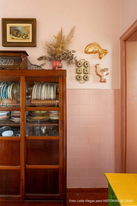 22 cozinha com armário vintage Histórias de Casa